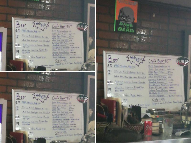 Jumbo's Bar Menu