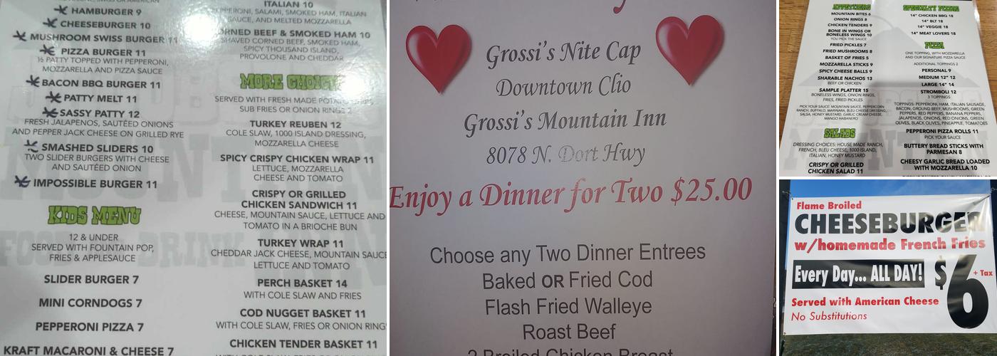 Jacobsens Mountain Inn Food & Drinks Menu