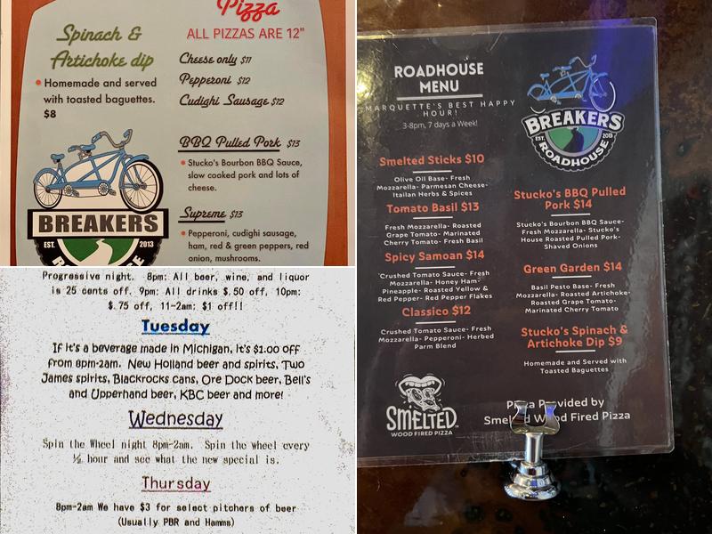 Breakers Roadhouse Menu
