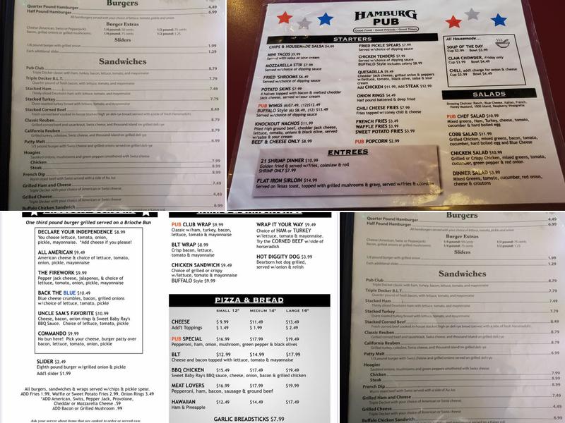 Hamburg Pub Menu
