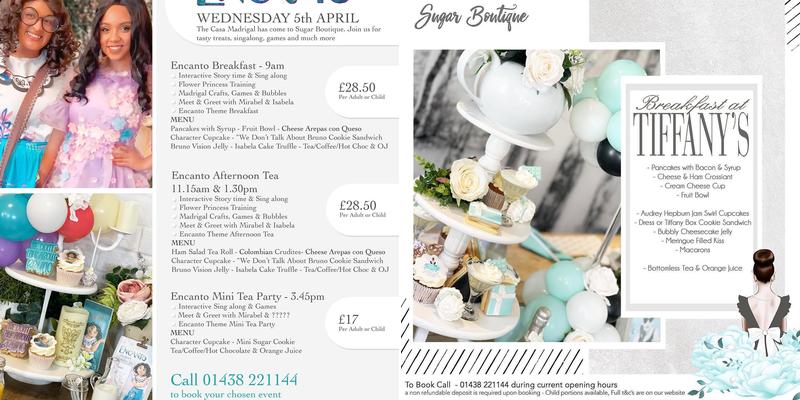 Sugar Boutique Menu