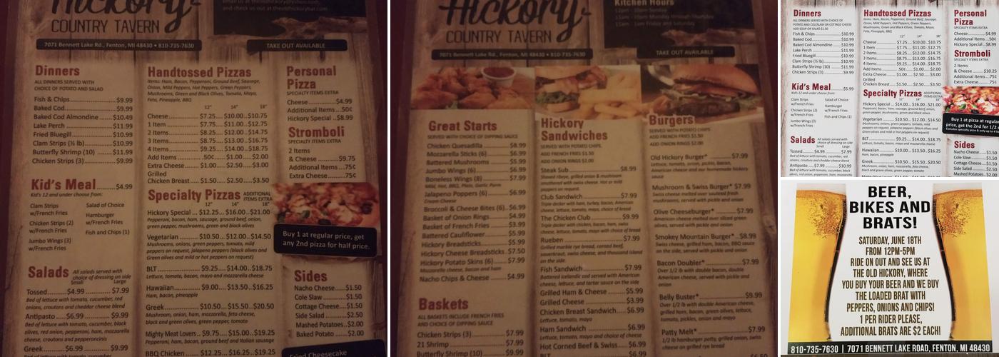 Old Hickory Bar Menu
