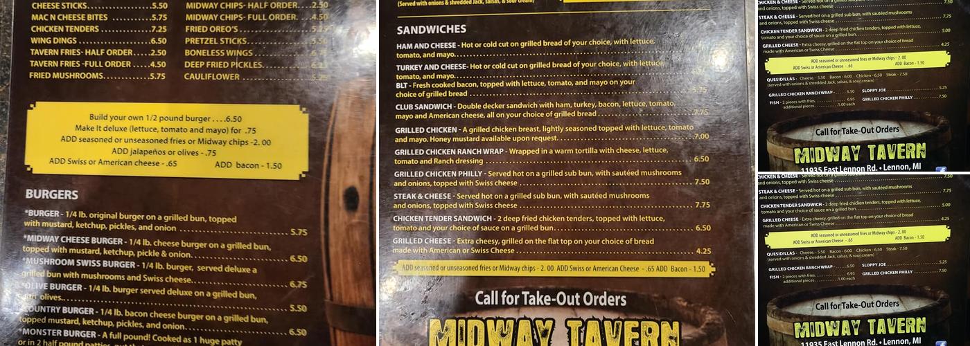 Midway Tavern Menu
