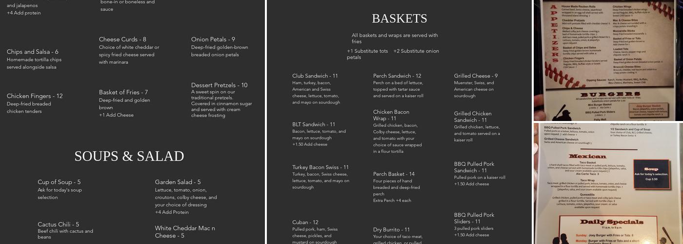 Joey's Tavern Menu