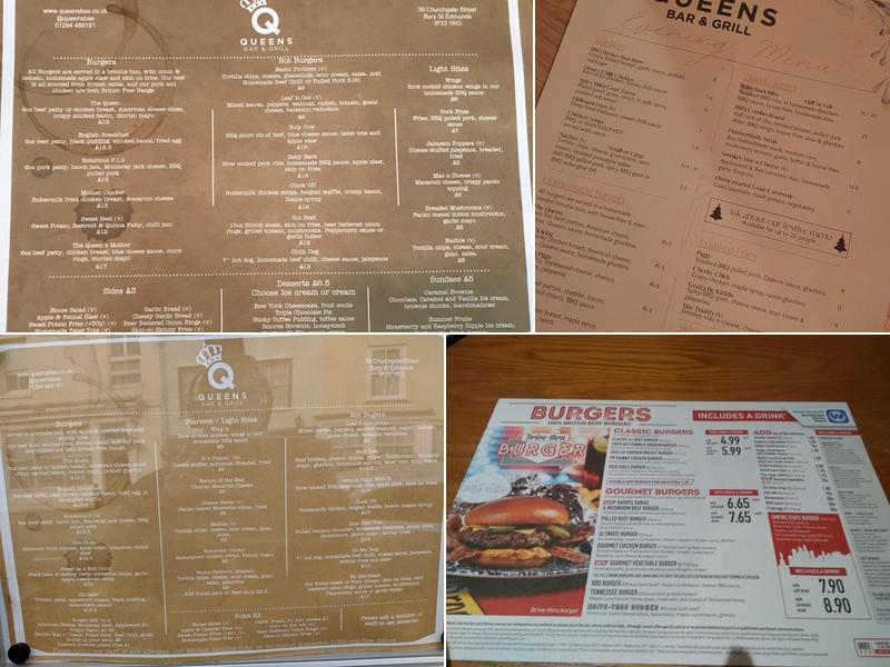 Queens Bar & Grill Menu