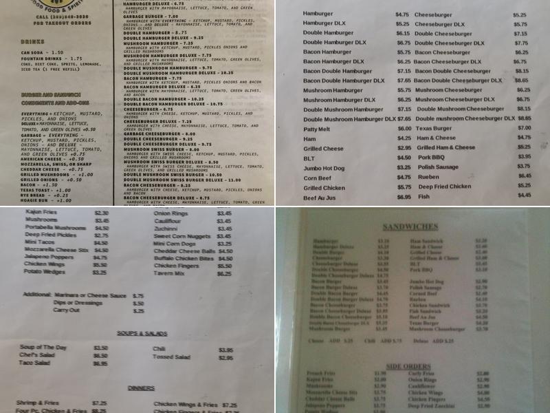 Riverside Tavern Menu