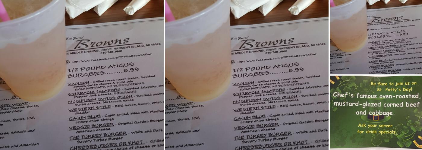 Brown's Bar Menu