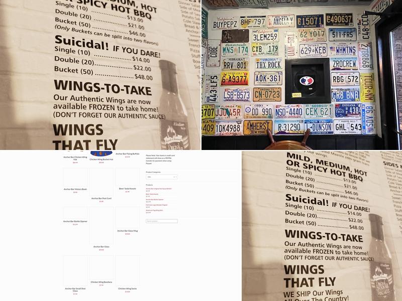 Frank & Teressa's Anchor Bar Menu