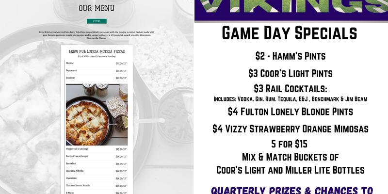 Celts Pub Menu