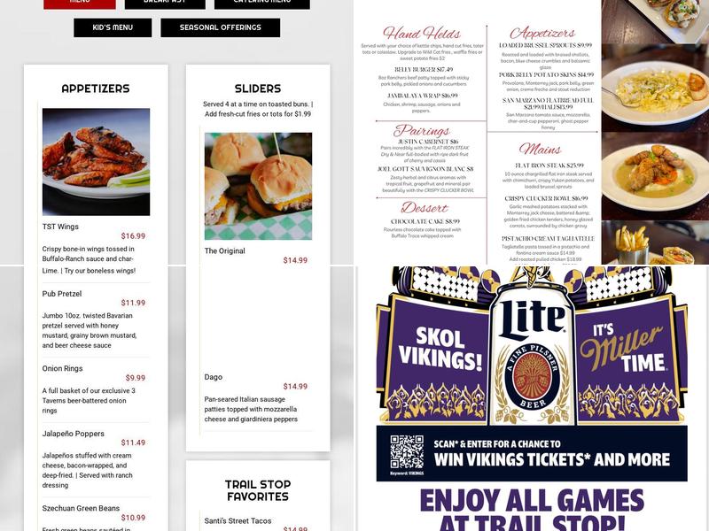 Trail Stop Tavern Menu