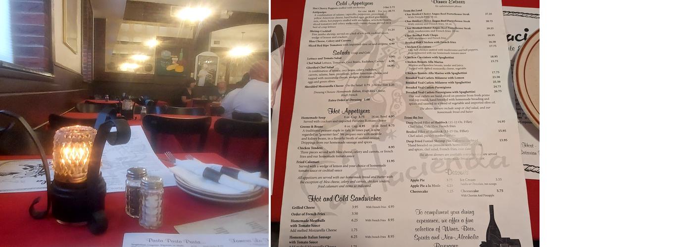 La Hacienda Ristorante and Pizzeria Menu