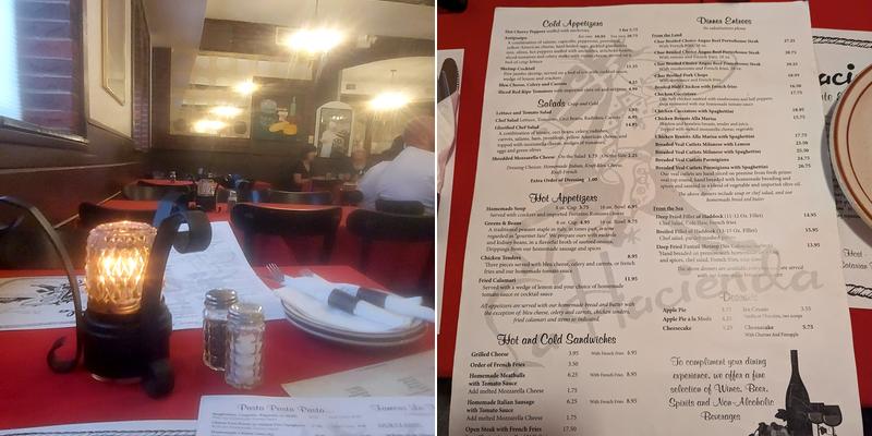 La Hacienda Ristorante and Pizzeria Menu