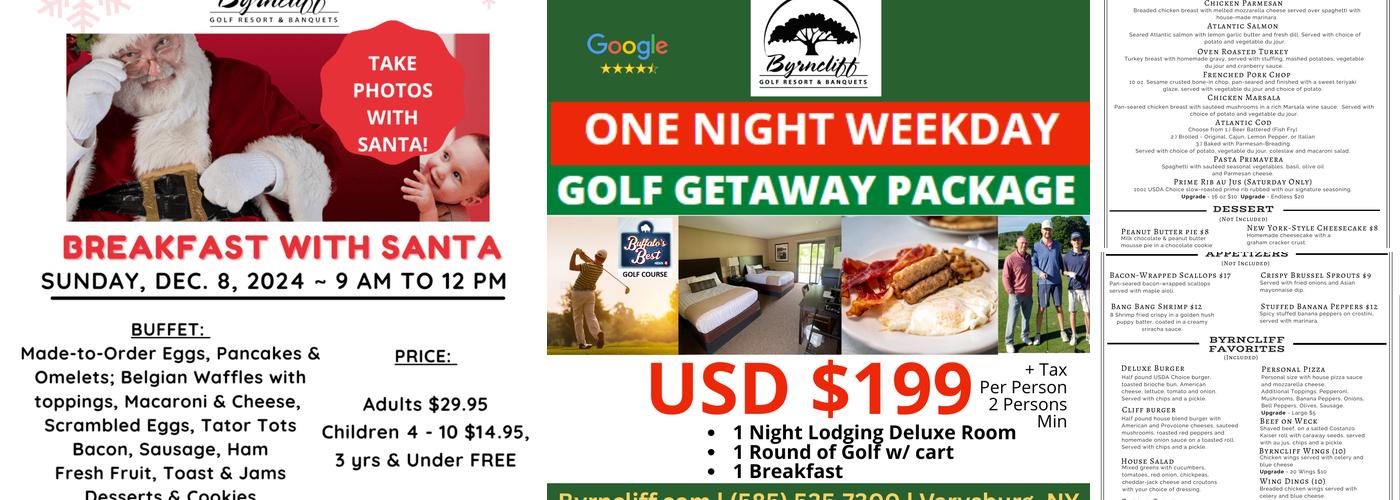 Byrncliff Golf Resort & Banquets Menu