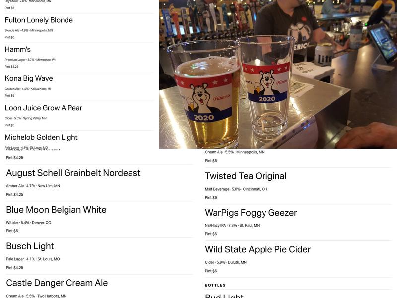 The Bar Draft House Menu