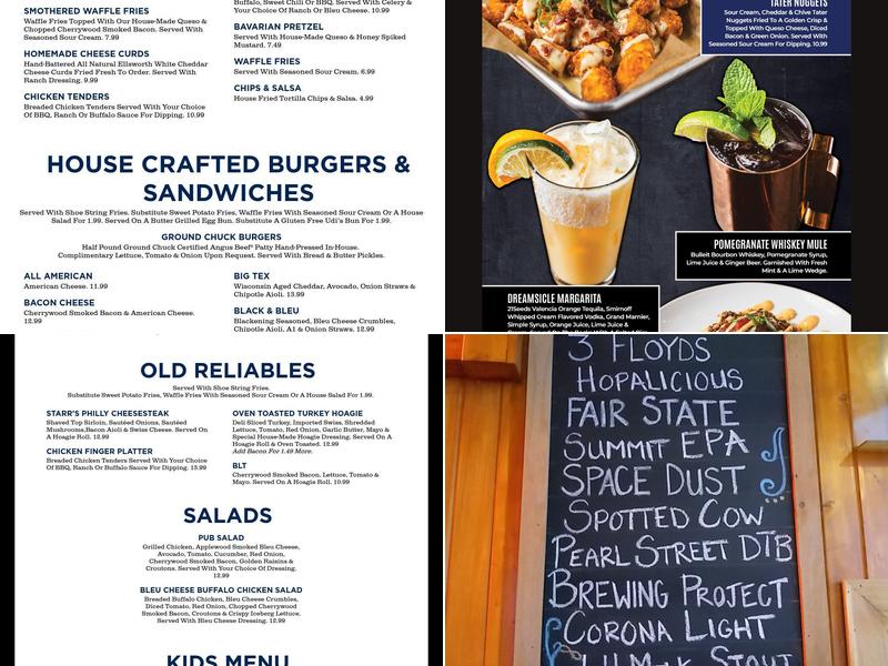Starr's Bar Menu