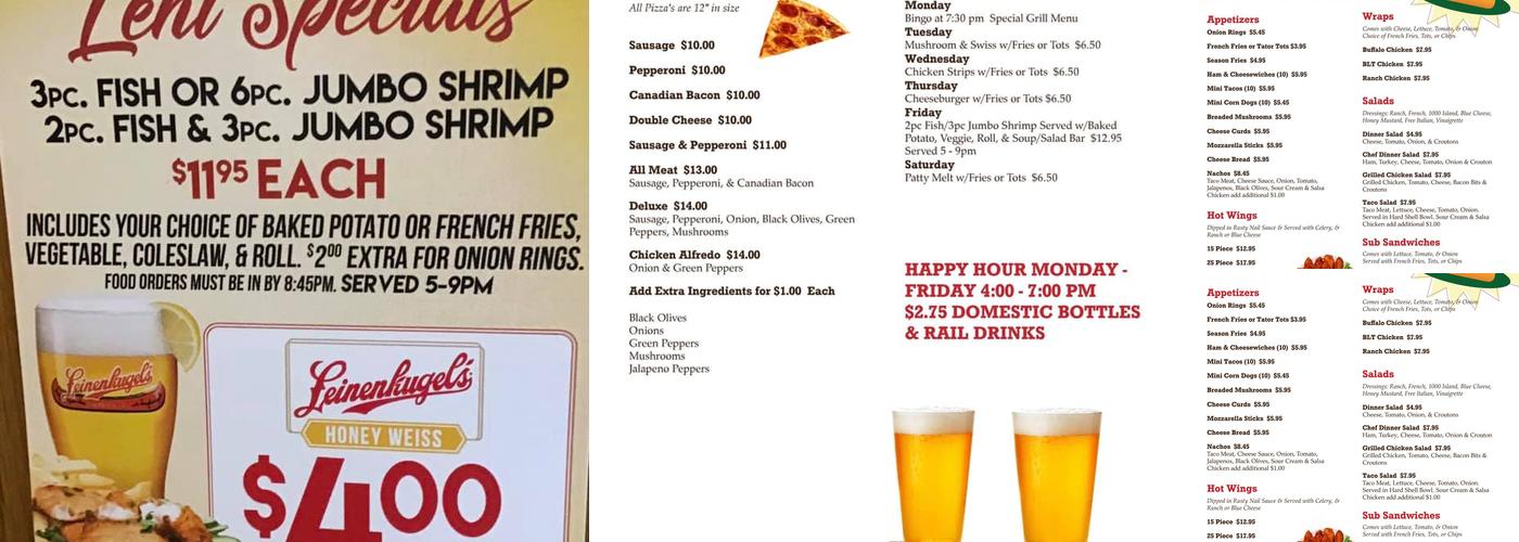 Rusty Bar Lounge Menu