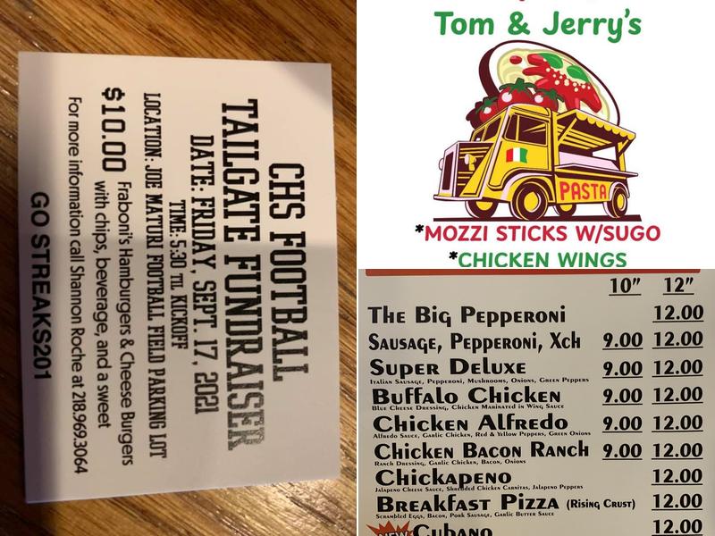 Tom & Jerry's Bar Menu