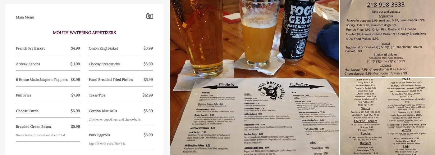 Silver Dollar Saloon Menu