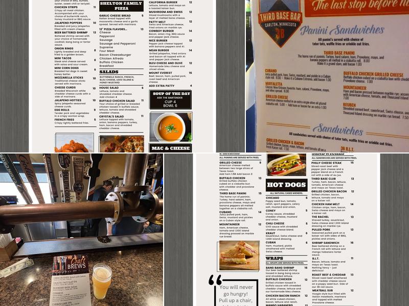 Third Base Bar Menu
