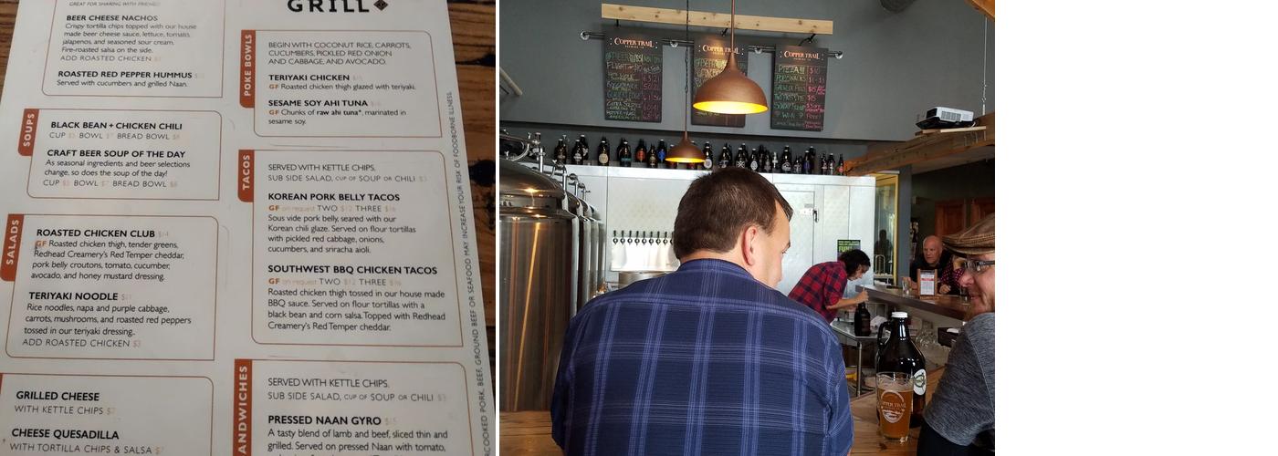 Copper Trail Brewing Menu