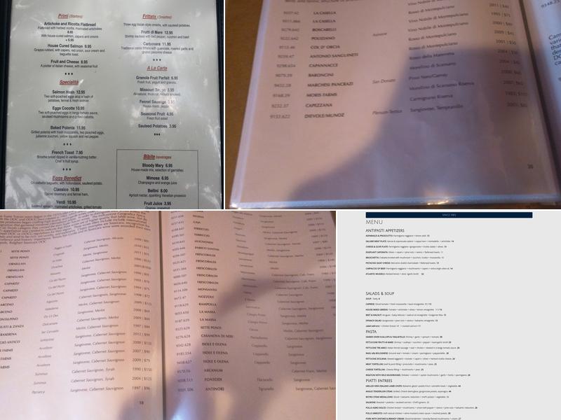 Bar Italia Menu