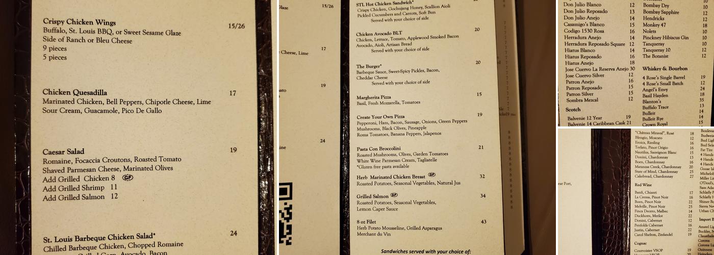 The Lobby Lounge Menu