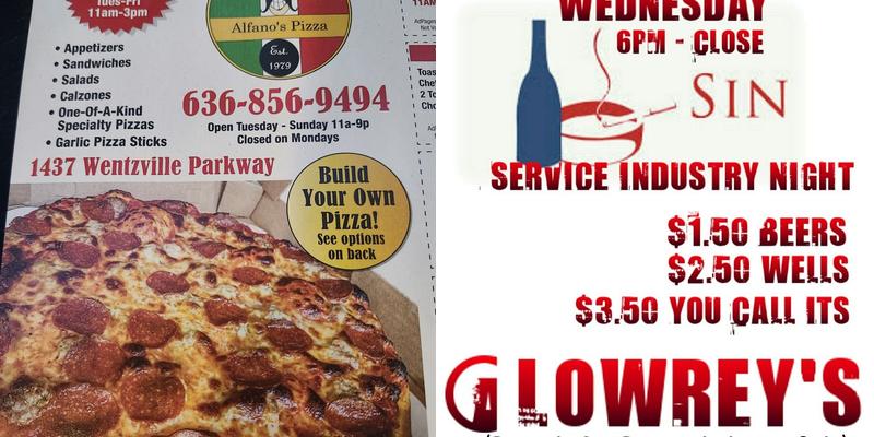 Lowreys Streetside Pub Menu
