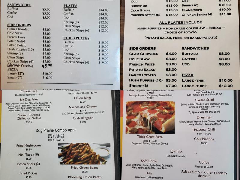 Dog Prairie Tavern Menu