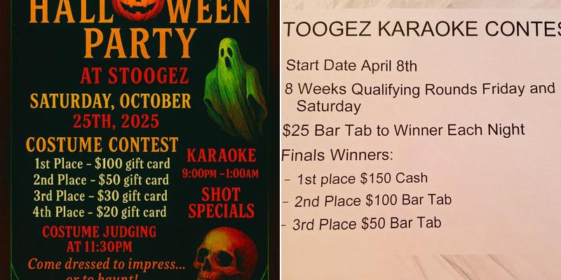 Stoogez Menu