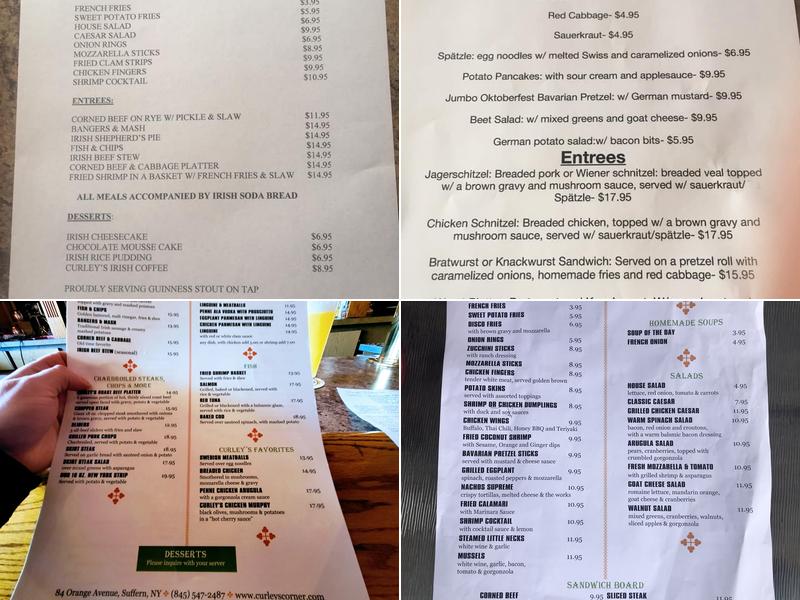 Curley's Corner Menu