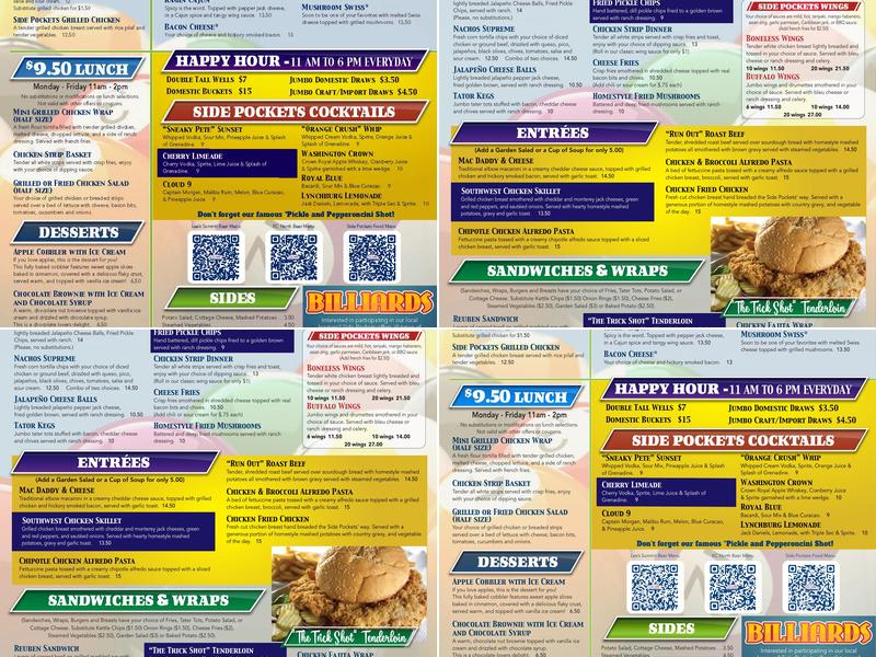 Side Pockets - North Menu