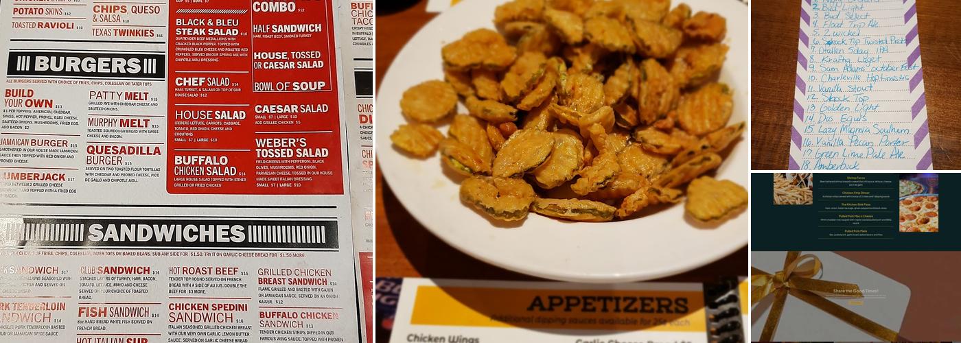 Weber's Front Row Menu
