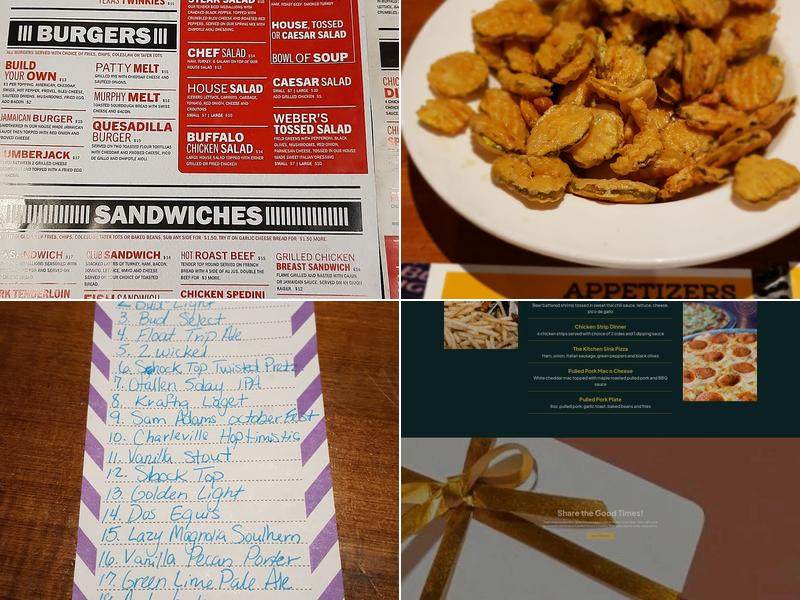 Weber's Front Row Menu