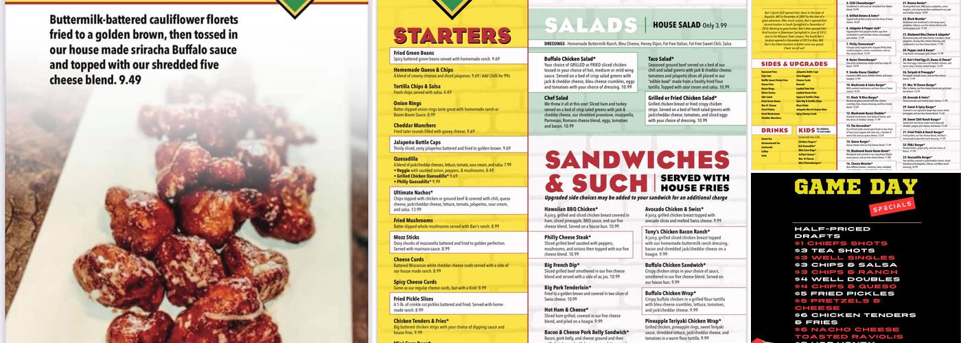 Bent Penny Menu