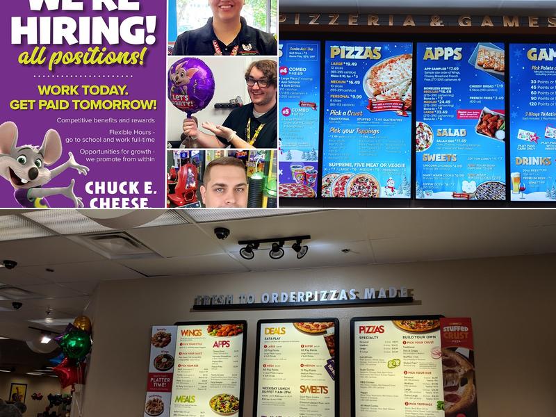 Chuck E. Cheese Menu