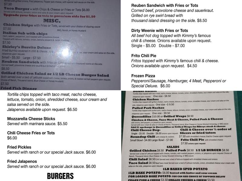 Happy Jacks Tavern Menu