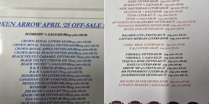 Broken Arrow Menu