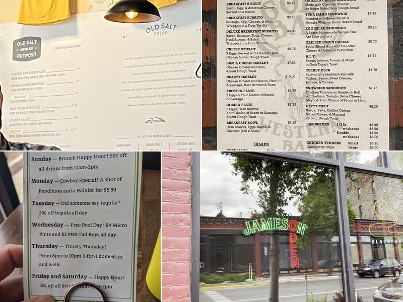 The Gold Bar and Western Bar Menu