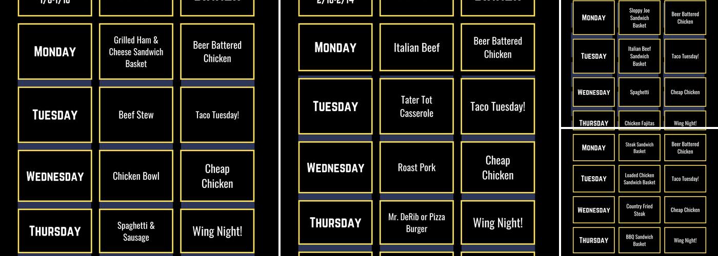 Steve's Boardwalk Tap Menu