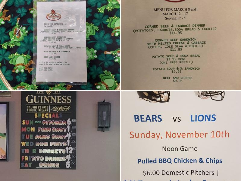 Finnegan's Pub Menu