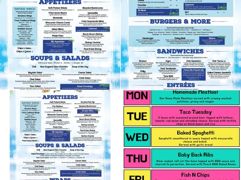 Bayside Grille Menu