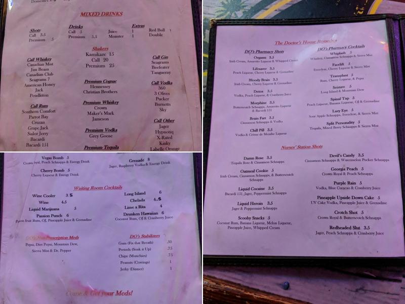 THE DOCTOR'S OFFICE Menu