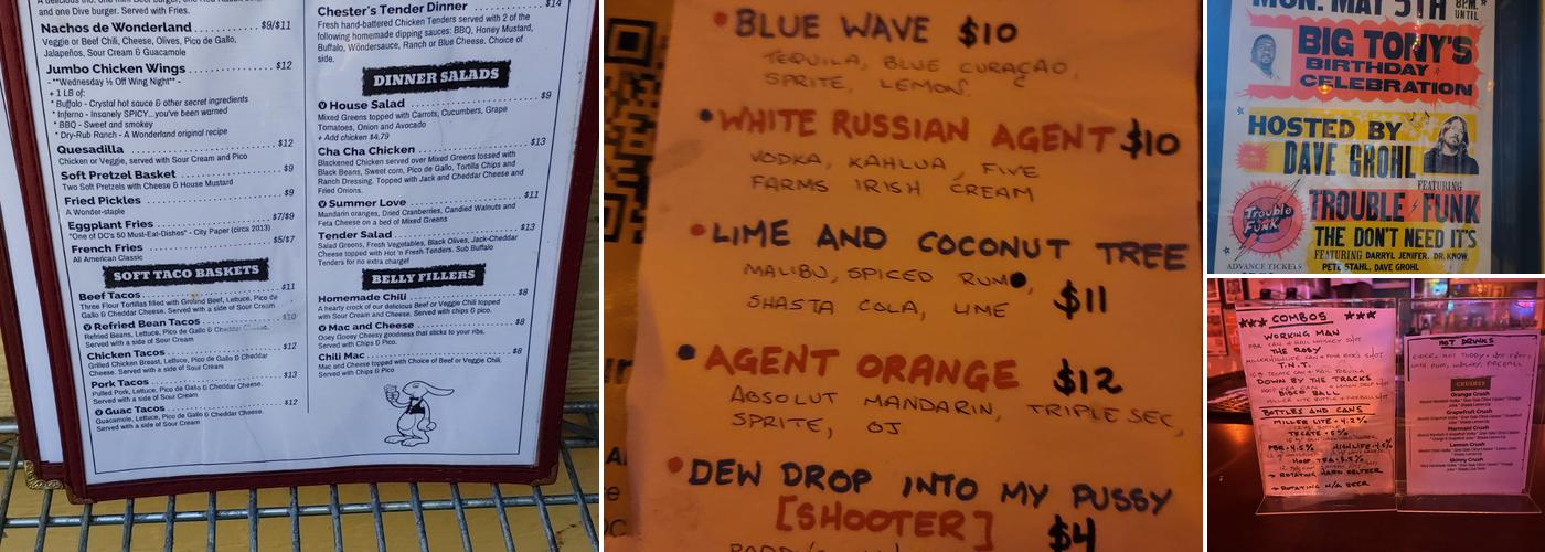 The Dew Drop Inn Menu