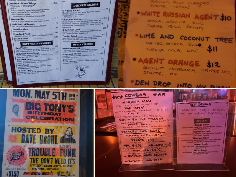 The Dew Drop Inn Menu