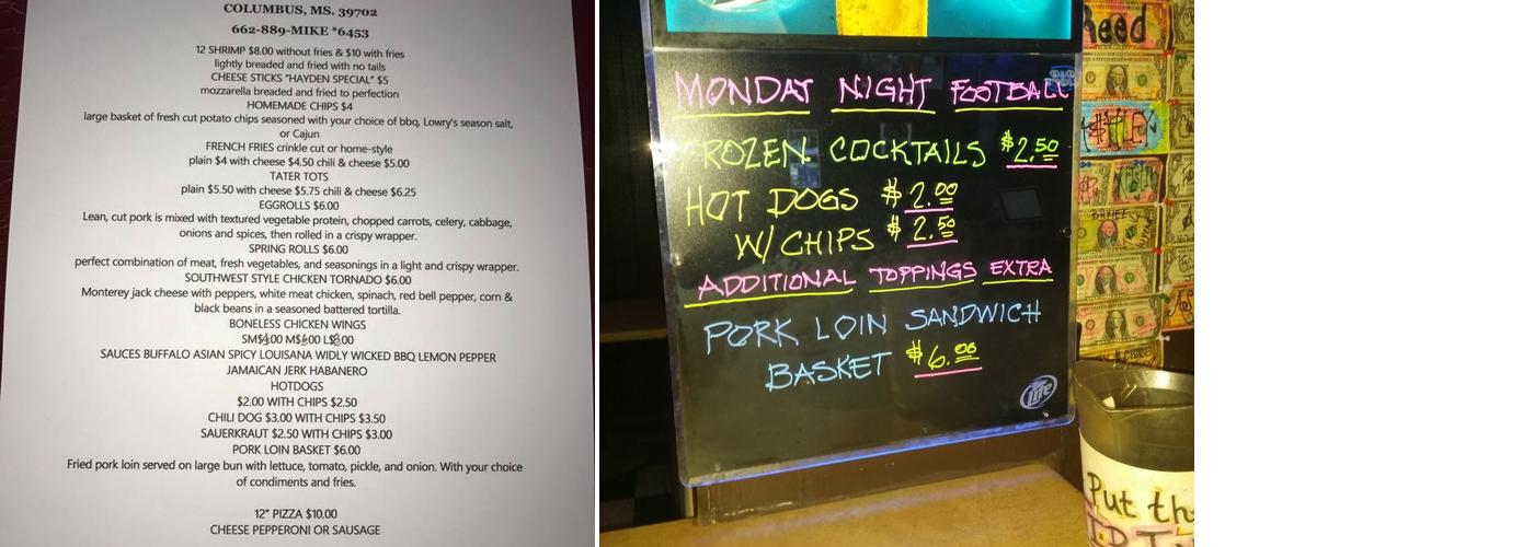 Michael' s Sports Bar Menu