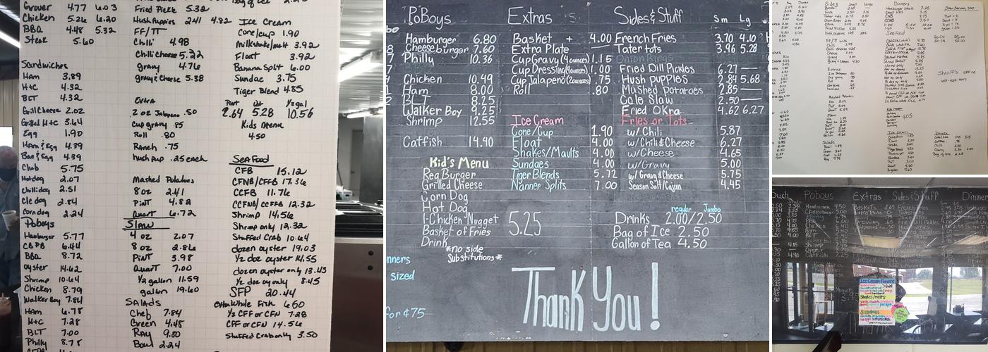 Walker's Dairy Bar Menu