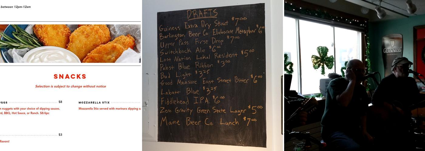 T Rugg's Tavern Menu