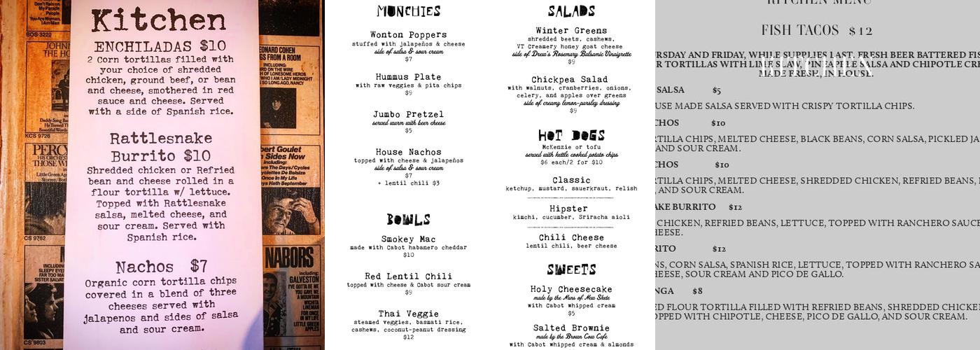 Harvest Brewing Menu