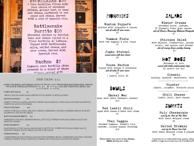 Harvest Brewing Menu