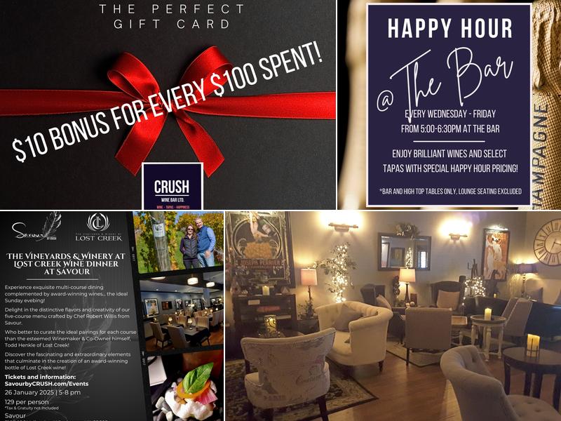 CRUSH Wine Bar Ltd. 3031-103 Valley Ave, Winchester